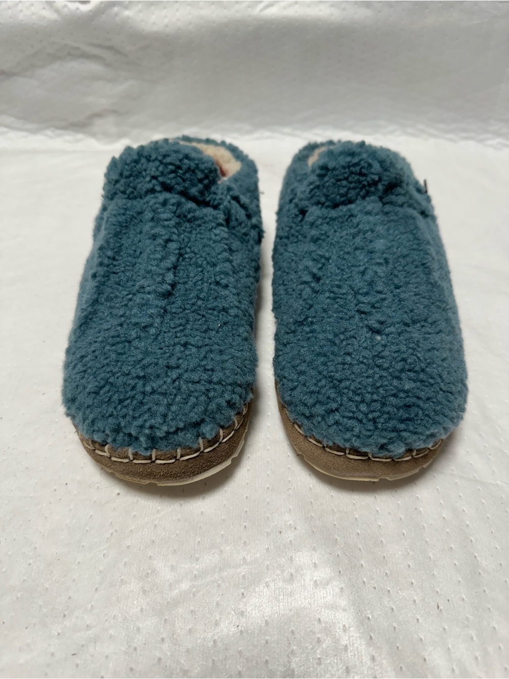 L.L. Bean Women's Teal Sherpa Slip-On Slippers